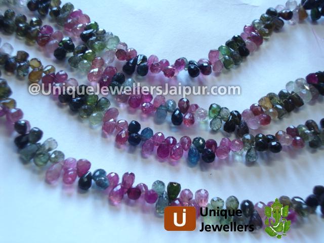 Tourmaline Faceted Drop Beads